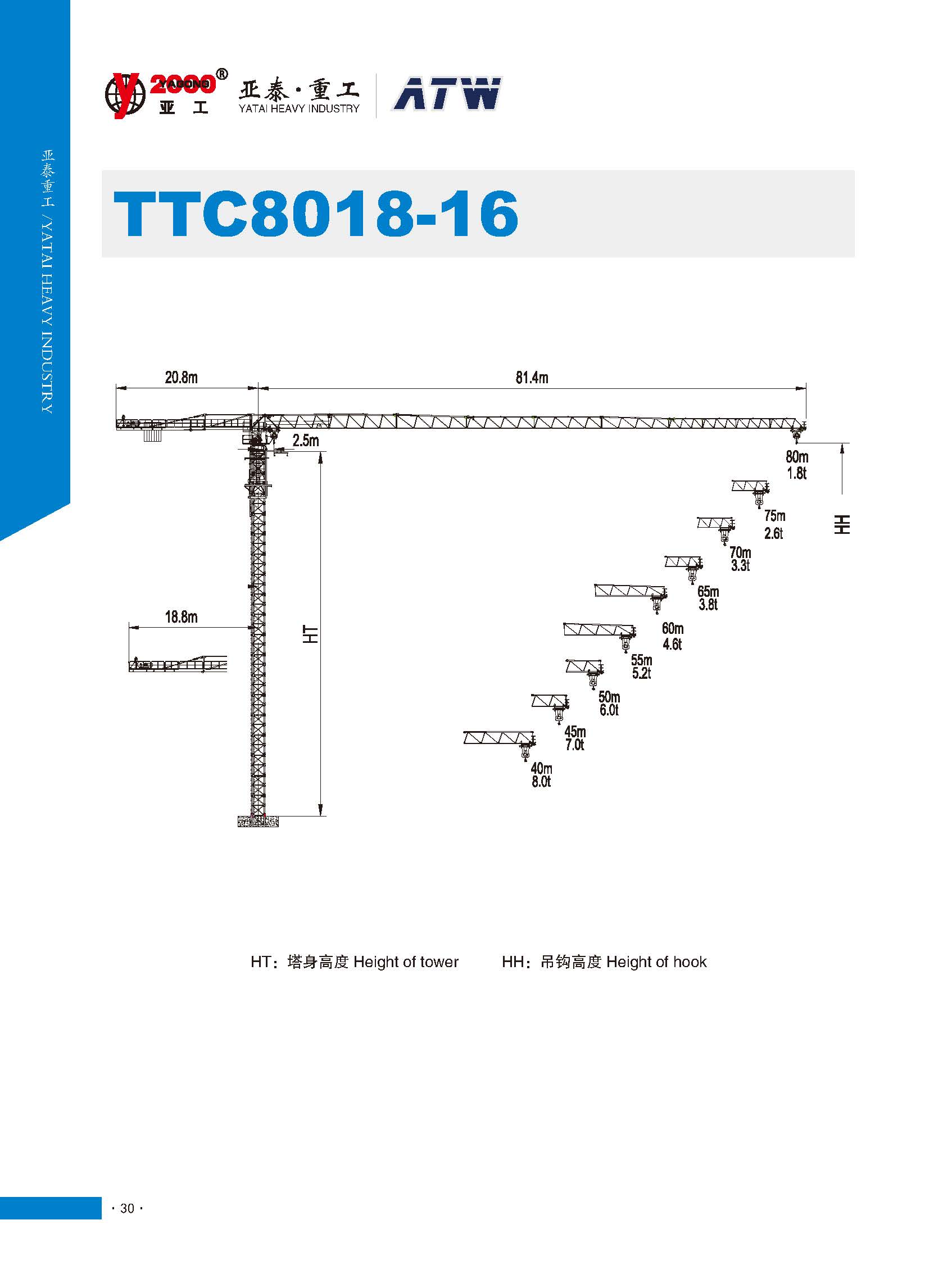 Topless Tower Crane TTC8018-16